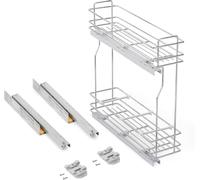 bricoleva.it Carrello Portabottiglie Estraibile per Mobile Cucina - Cestello Portabottiglie in Acciaio - Carrello Cucina - Mensola Cucina - Pensile Cucina - Dispensa Cucina (Modulo 20 - Ammortizzato)