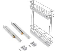 bricoleva.it Carrello Portabottiglie Estraibile per Mobile Cucina - Cestello Portabottiglie in Acciaio - Carrello Cucina - Mensola Cucina - Pensile Cucina - Dispensa Cucina (Modulo 15 - Ammortizzato)
