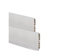 Bricoleva.it Coppia Zoccolo PVC Cucina - 2 Profili Battiscopa Mobili Cucina - Dimensioni 200 cm Differenti Rivestimenti e Altezze - Prodotto Made in Italy - Altezza 12 cm Color Alluminio