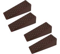 bricoleva.it Ferma Porta da Pavimento Adesivo - Soluzione per Mantenere le Porte Aperte e Sicure - Fermaporta a cuneo, paracolpo adesivo in abs - Pacco da 4 (4 Pezzi, Marrone)