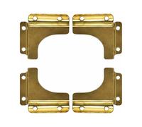 Bricoleva.it - Kit da 4 pezzi staffe angolari per specchi, supporti di fissaggio in ferro, clip per specchi da bagno, salotto, cucina e altri ambienti, angolari per montaggio (Ottonato)
