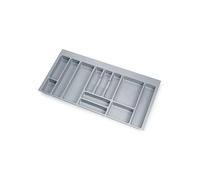 bricoleva.it Portaposate da Cucina Regolabile - Portaposate da Cassetto per Cucina - Organizer Cassetti - Divisore Posate - Portaposate in Plastica Resistente Tagliabile (Grigio, Modulo 1000mm.)