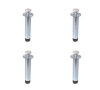 bricoleva.it Set 4 Piedi Regolabili In Metallo per Zoccolo Cucina - Piedi con Clip di Fissaggio per Mobili Cucina - Altezza 15 cm e Regolazione di 2 cm