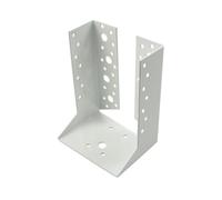 bricoleva.it Staffa Scarpa per Supporto Travi di Legno Bianca con Ali Interne - Scarpa d’ancoraggio interno per travi in legno, piastra di giunzione per gazebo tettoia pali