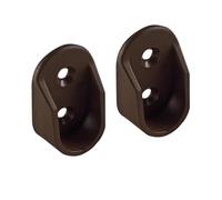 bricoleva.it Supporto Asta Armadio, Set Reggitubo Laterale Asta Appendiabiti Ovale in Plastica - Kit 2 pezzi avvitare ai lati interni o alla mensola superiore (Marrone - Altezza 38mm)
