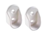 bricoleva.it Supporto Asta Armadio, Set Reggitubo Laterale Asta Appendiabiti Ovale in Plastica - Kit 2 pezzi avvitare ai lati interni o alla mensola superiore (Bianco - Altezza 38mm)