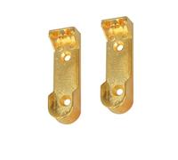 bricoleva.it Supporto Asta Armadio, Set Reggitubo Laterale Asta Appendiabiti Ovale in Zama - Kit 2 pezzi avvitare ai lati interni o alla mensola superiore (Ottone - Altezza 64mm)