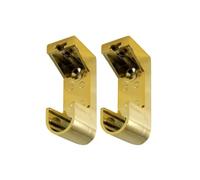 bricoleva.it Supporto Asta Armadio, Set Reggitubo Laterale in Plastica per Asta Appendiabiti - Kit 2 pezzi avvitare ai lati interni dell’armadio o alla mensola superiore (Color Ottone - Altezza 65mm)