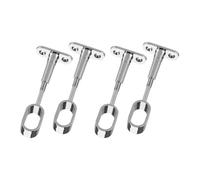 bricoleva.it Supporto Centrale Regolabile Asta Armadio, Set Supporto Reggitubo Centrale per Asta Appendiabiti Ovale - Fissaggio su mensola superiore - Asta non inclusa - Set 4 pezzi