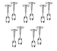 bricoleva.it Supporto Centrale Regolabile Asta Armadio, Set Supporto Reggitubo Centrale per Asta Appendiabiti Ovale - Fissaggio su mensola superiore - Asta non inclusa - Set 10 pezzi