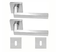 Bricolevante Coppia Maniglie Porta Interna Cromo satinato Modello Ascoli Disponibile in più Varianti vendute in coppia - Maniglia per Porte