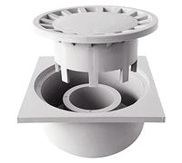 Bricoloco - Sifone verticale di scarico per patio e terrazza esterna in PVC con griglia rimovibile (10 x 10 cm)