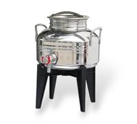 Briconess.com Bidone fusto contenitore in acciaio inox per olio con supporto 5 lt Sansone