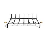 Briconess.com Brucialegna rettangolare ferro battuto nero con pomoli in ottone 7 barre ideale per camino cm 55x35x16h robusto e elegante