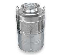 Briconess.com Contenitore bidone fusto per olio in acciaio inox graffato - 100 lt.