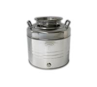 Briconess.com Contenitore bidone fusto per olio in acciaio inox graffato - 30 lt.