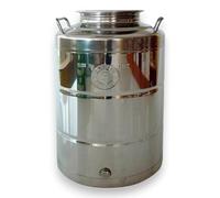Briconess.com Contenitore bidone fusto per olio in acciaio inox graffato - 50 lt.