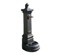 Briconess.com Fontana Da Pavimento in Ghisa Antracite Da Esterno per Giardino, Adatta Agli Agenti Atmosferici, Dimensioni 41x37xH100 Cm, Colore Antracite, Senza Rubinetto