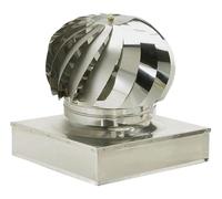 Briconess.com Fumaiolo comignolo Girevole Quadrato e Rettangolare in Acciaio Inox con Base Bassa - Base Quadrata 52x52 cm