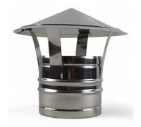 Briconess.com Fumaiolo Tondo a Cappello Cinese per canne fumarie in Acciaio Inox Adatto per impianti di Riscaldamento - Ø 20 cm