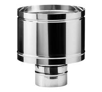 Briconess.com Fumaiolo Tondo Antivento in Acciaio Inox per impianti di Scarico fumi e Ventilazione Ambienti - Ø 12 cm