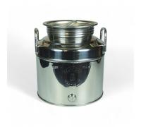 Briconess.com Fusto acciaio inox per olio con maniglie tappo a vite e predisposizione rubinetto - 15 lt