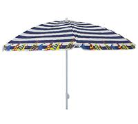 Briconess.com Ombrellone da spiaggia con telo in tnt bianco e blu 150 cm