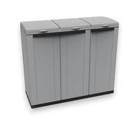 Briconess.com Pattumiera armadietto a 3 scomparti per raccolta differenziata porta sacchi ECOLINE3