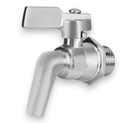 Briconess.com Rubinetto a leva con erogazione a sfera in acciaio inox per fusti e serbatoi - M 1/2"