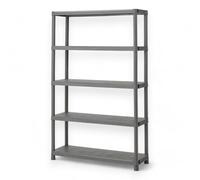 Briconess.com Scaffale Fisso in Resina Antiurto con 4 Ripiani in Kit da Interno Esterno - 30x80xH188 cm - 5 Ripiani