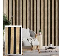 Briconess.com Set 4 pannelli fonoassorbenti decorativi in mdf per uso interno, Effetto Legno, Pannelli Murali, Design Moderno 60xH275 cm (Naturale)