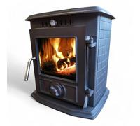 Briconess.com Stufa in ghisa riscaldamento a legna 5,1Kw con laterali decorati