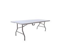 VivaGarden Tavolo da Giardino Pieghevole Rettangolare in Plastica e Acciaio 240x76x74h cm colore Bianco - CT804539