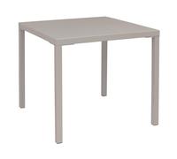 Briconess.com Tavolo Quadrato 80x80 cm impilabile salvaspazio da Esterno Giardino per Bar e ristoranti con Struttura e Piano in Acciaio Bolton - Tan