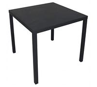Briconess.com Tavolo Quadrato 80x80 cm impilabile salvaspazio da Esterno Giardino per Bar e ristoranti con Struttura e Piano in Acciaio Bolton - Black