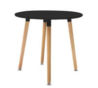 Briconess.com Tavolo Tondo da Interno Ø80 cm in Legno con Piano in MDF Avignone - Black