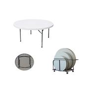Briconess.com Tavolo Tondo Pieghevole in Acciaio e plastica Ø150xH74 cm