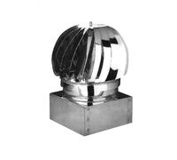 BRICOQUI Cappello girevole base quadra in acciaio inox monoparete diverse misure comignolo stufa camino tubi canne fumarie fumaiolo attacco maschio (370 X 370)