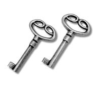 BricoShopping Chiavi Per Mobili In Arte Povera E Armadi Antichi Classici Moderni Chiave Universale In Stile Per Serratura Armadio In Ottone Chiave A Mappa Anticata Cassetto (Argento Vecchio, BS0421)