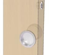 BricoShopping set MANIGLIE per PORTA interna in legno A SCOMPARSA SCORREVOLE KIT senza SERRATURA ad INCASSO e nottolino cieca rotonda bocchetta acciaio (Tondo S/S, Cromo Lucido)