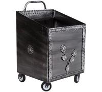 Bricoutlet Carrello Porta Legna Ferro BATTUTO 52x47x84Hcm con Ruote (Grigio)