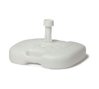 BRICOZONE Basamento Base Per Ombrellone Centrale Da Giardino In Dura Plastica Bianco Resistente Riempibile Con 20Kg Di Acqua Sabbia Angoli Arrotondati Adattatore Palo Per Terrazzo Balcone Quadrata