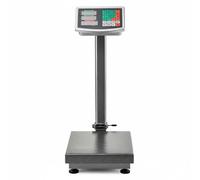 BRICOZONE Bilancia Industriale Digitale 300 Kg Con Display Lcd Retroilluminato Asta Pieghevole Piattaforma In Acciaio Funzionamento A Rete O Batteria Ricaricabile Autonomia 20 Ore Struttura Robusta