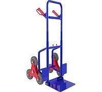 BRICOZONE Carrello Montascale Portapacchi A Mano Portata 200 Kg Carrellino Pieghevole In Acciaio Tubolare Ruote In Gomma Dura Impilatore Trasporto Pacchi Grandi Portacasse Portasacchi 112 x 61 x 44 Cm