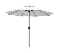 Bricozone Ombrellone da Giardino Spiaggia Air-Vent Antivento Portatile Mare Protezione Anti UV Parasole a Manovella per Esterni Terrazza Balcone Impermeabile Inclinabile in Alluminio 2.7 M Bianco