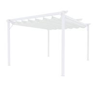 BRICOZONE Pergola Gazebo Giardino Telo Retrattile Pergolato Impermeabile Richiudibile Struttura In Acciaio Terrazzo Balcone Veranda Patio Piscina Esterno Design Moderno Elegante (3 x 4 M, Bianco)