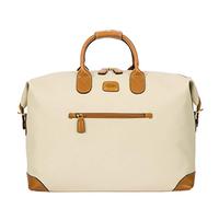 Bric's Holdall Collezione Firenze, Borsa da Viaggio con Tracolla e Spallacci di appoggio per Valigia, Lucchetto TSA integrato, PVC, Dimensione 43x28x19 cm, Cream