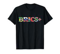 BRICS+ Bandiera Lettera Brasile Russia India Cina e Sudafrica Maglietta