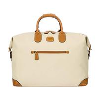 Bric's Holdall Collezione Firenze, Borsa da Viaggio con Tracolla e Spallacci di appoggio per Valigia, Lucchetto TSA integrato, PVC, Dimensione 43x28x19 cm, Cream