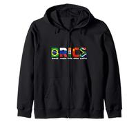 Brics Stati Associazione Brasile Russia India Cina S.Africa Felpa con Cappuccio
